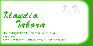 klaudia tabora business card